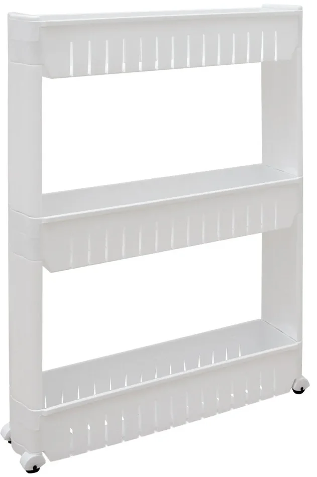 Eyepower Scaffale stretto 12,5cm Portaoggetti Cucina Bagno 3 ripiani, Bianco