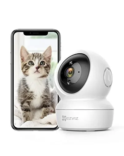 EZVIZ C6N Telecamera Wi-Fi Interno 1080p Videocamera Sorveglianza Interno Pan/Tilt/Zoom Compatibile con Alexa, Rotazione a 360°, Visione Notturna, Tracciamento del Movimento e Audio Bi-direzionale