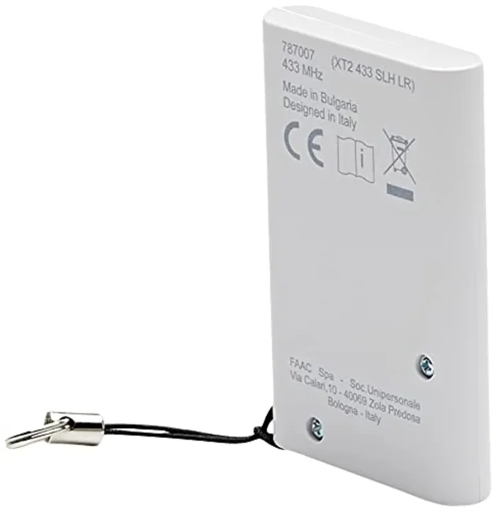 Faac 787007 XT2 433 SLH Automazione cancello telecomando trasmittente 2 canali, 433 mhz, Bianco - immagine 2
