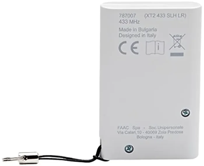 Faac 787007 XT2 433 SLH Automazione cancello telecomando trasmittente 2 canali, 433 mhz, Bianco - immagine 3
