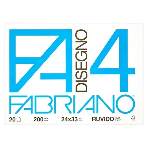 Fabriano F4 05000597, Album da Disegno, Formato 24 x 33 cm, Fogli Ruvidi, Grammatura 200gr/m2, 20 Fogli Online ora
