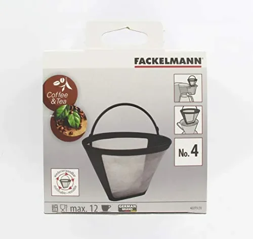 Fackelmann 42273 Filtro permanente per caffè e tè, Nero/argento, N.4 - immagine 2