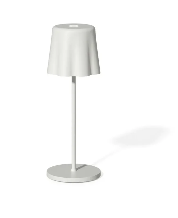Fade Lampada da Tavolo Aladina Led Ricaricabile H 30 Cm D 11 Cm Wireless Dimmerabile Bianco