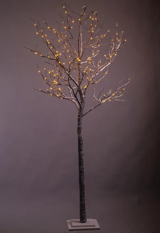 Faggio H210 cm con 192 Led Movimento per interno Marrone