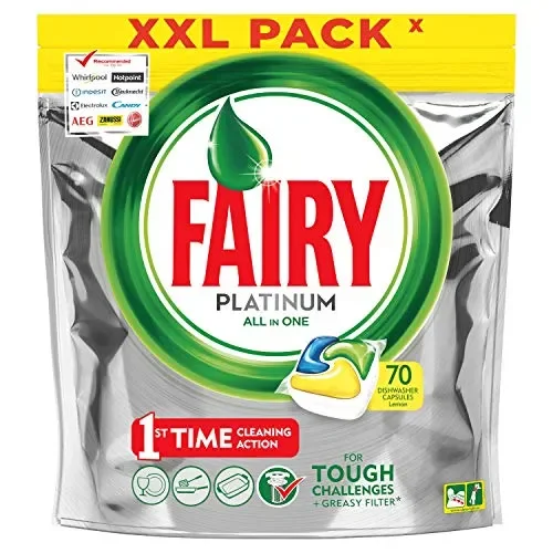 Fairy Platinum Detersivo in Caps per Lavastoviglie, Confezione XXL da 70… Fornitura - immagine 2