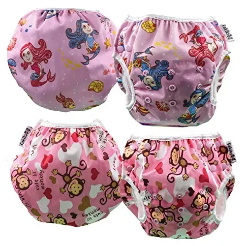fakiku Pannolino Costumino Contenitivo, 0-36,Pannolini Nuoto Regolabile Rosa