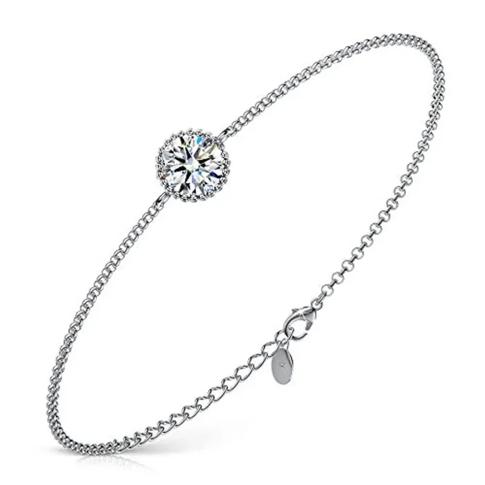 FANCI Bracciale, Stella Eterna, Regalo Donna, Argento Sterling 925, 1,45 Carati Zirconia di Austria, Gioielli, Regali Compleanno Originali per Donna, Catena Estensibile da 17-21 cm, Portagioie