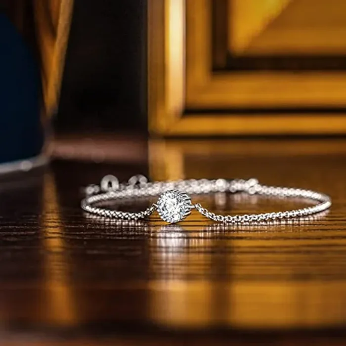 FANCI Bracciale, Stella Eterna, Regalo Donna, Argento Sterling 925, 1,45 Carati Zirconia di Austria, Gioielli, Regali Compleanno Originali per Donna, Catena Estensibile da 17-21 cm, Portagioie - immagine 3