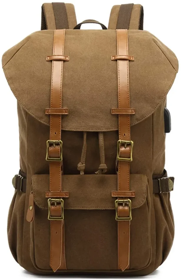 FANDARE EverVanz Zaino in Tela per Computer Portatile da 15″, Borsa 2. Brun