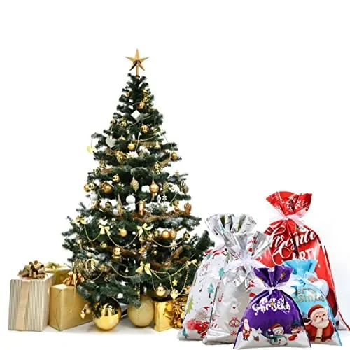 FANXIYA 45 pezzi Sacchetti Regalo Natalizi Sacchetti Caramelle Confezioni Regalo in 3 Diverse Dimensioni e 6 Disegni di Regalo Dolci giocattolo per Festa di Natale, Festival - immagine 2
