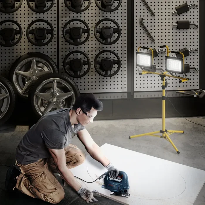 Faretti LED da Esterno IP65 75x62x170 cm da 6500K con Treppiede Staccabile Giallo e Nero Vendita online - immagine 2