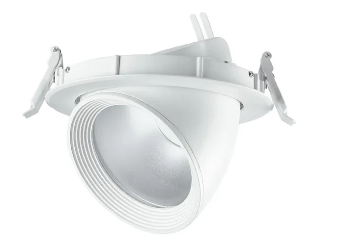Faretto Bianco Riflettore Silver Orientabile Incasso Soffitto Ribassato Led 8 watt Luce Calda