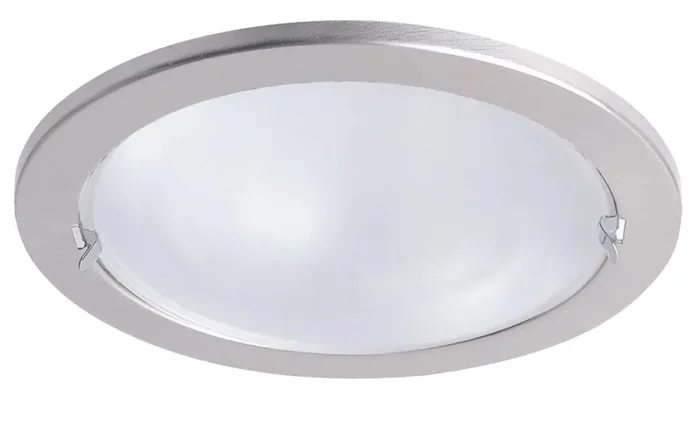 Faretto Incasso Tondo Metallo Nikel diffusore Vetro 30 watt E27 Luce Calda Intec INCASSO/M-NIK