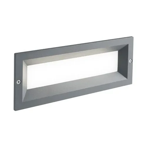 Faretto Segnapassi a Incasso da Esterno a LED 12W da Parete Aperto Sovil Mask Grigio