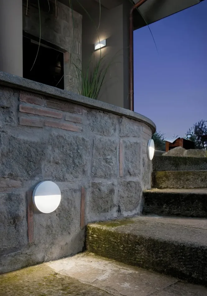 Faretto Segnapassi a Semi Incasso da Esterno a LED Grande Sovil Geo Round Marrone - immagine 2