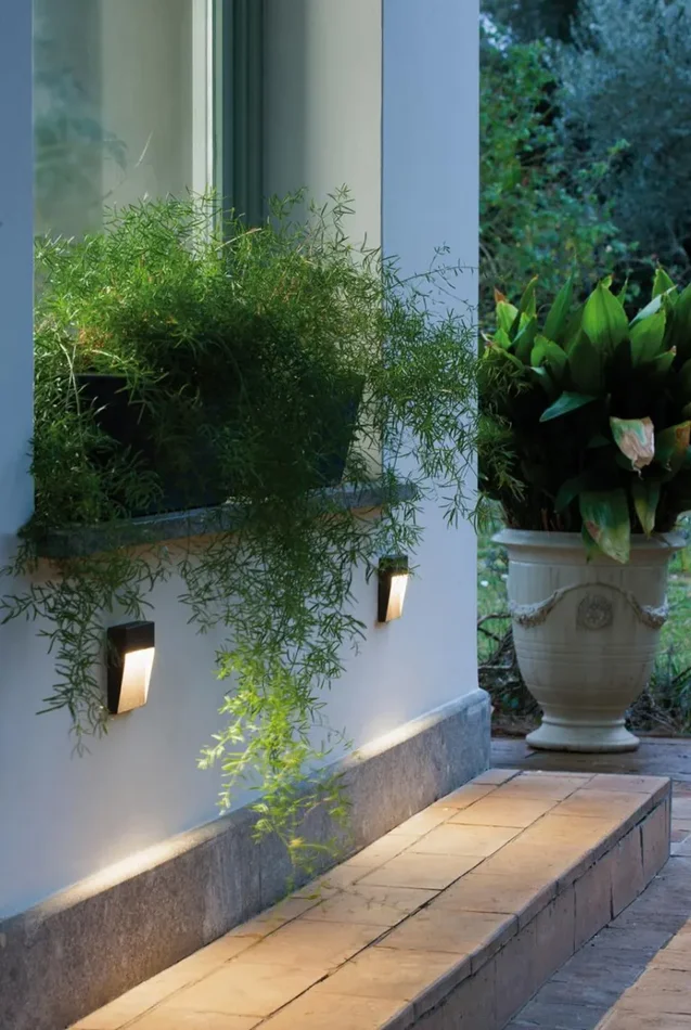 Faretto Segnapassi a Semi Incasso da Esterno a LED Piccolo Sovil Geo Square Bianco Vendita calda - immagine 2