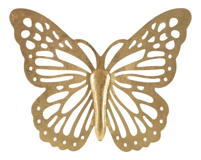Farfalla Decorativa da Muro 3D 43x2x35 cm in Ferro Oro