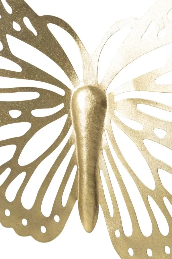Farfalla Decorativa da Muro 3D 43x2x35 cm in Ferro Oro - immagine 3