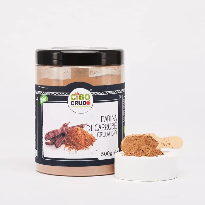 Farina di Carrube Bio e Cruda – 500g. Farina di Semi di Carrube Alimentare Senza Glutine Per Gelati. Farina di Polpa di Carruba in Polvere. Raw Organic Carob Powder. - immagine 3