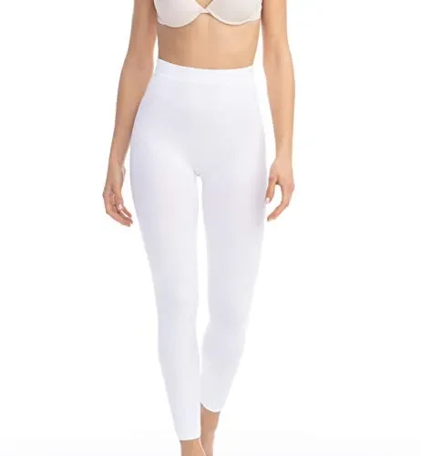Farmacell 133 Leggings vita alta massaggianti fuseaux M/L [IT 42-46], Bianco