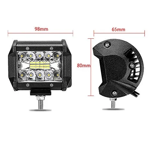 Faro da Lavoro LED 4 Pollici 60W Faretti Fendinebbia 12V 4 - immagine 2