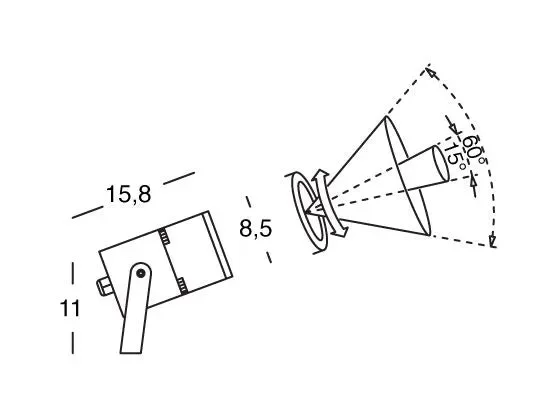 Faro Faretto Cilindrico 9W a Led Cob Colore Marrone per Esterno Linea Moon Sovil - immagine 2