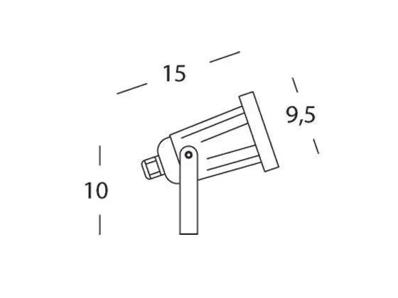 Faro Faretto Cilindrico da Esterno 50W GU10 con Staffa Sovil Grigio - immagine 2