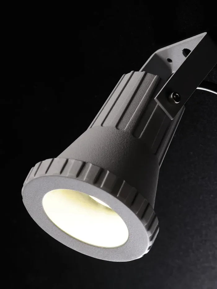 Faro Faretto Cilindrico da Esterno 50W GU10 con Staffa Sovil Grigio - immagine 3