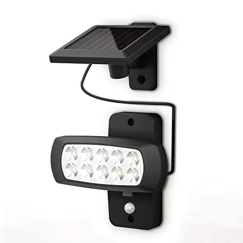 Faro LED solare esterno con sensore di movimento e crepuscolare, luce fredda… Moda - immagine 2