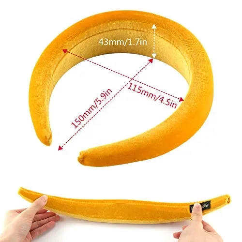 Fasce Per Capelli Rigidi, In Spugna Di Velluto Makone DT025 - immagine 3