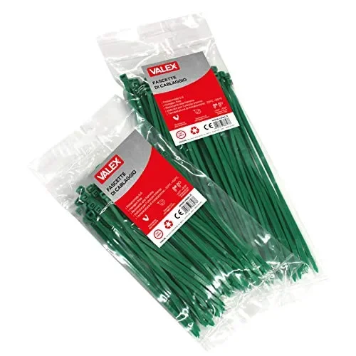Fascette di cablaggio verdi Valex Dimensioni 140mm x3,6mm