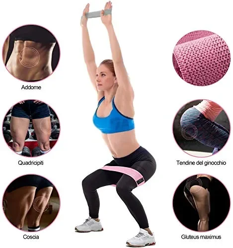 Fascia elastica per il fitness, set di cinturini la resistenza dell’anca… - immagine 2