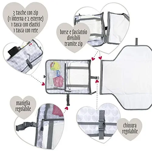 Fasciatoio Portatile Pieghevole da Viaggio, NUOVO MODELLO 2020, Borsa… - immagine 3