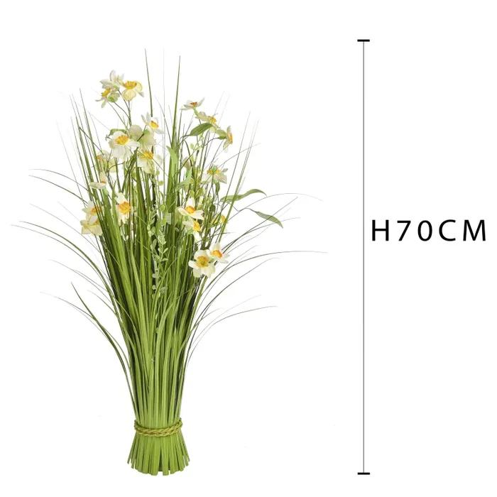 Fascio Artificiale con Narcisi Altezza 70 cm Arancio - immagine 2