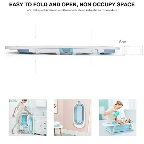 Fascol Vaschetta Bagnetto Pieghevole, per Bambino 0-36 mesi Azzurro - immagine 3