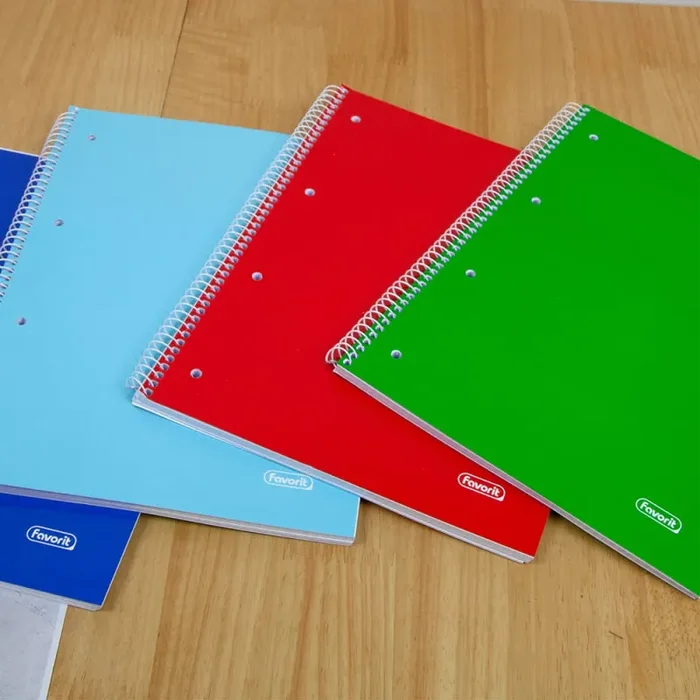 Favorit cf.5 Quaderni Spiralati A4, Rigatura Quadretti 4mm, Carta 80g/Mq, 1 rosso, 1 blu, 1 verde, 1 turchese + 1 colore a rotazione - immagine 3