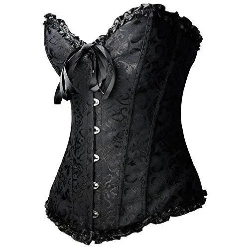 FeelinGirl Donna Corsetto Stile Gotico S(IT 38-40 GIROVITA: 60-65cm), Nero Vendita online - immagine 2
