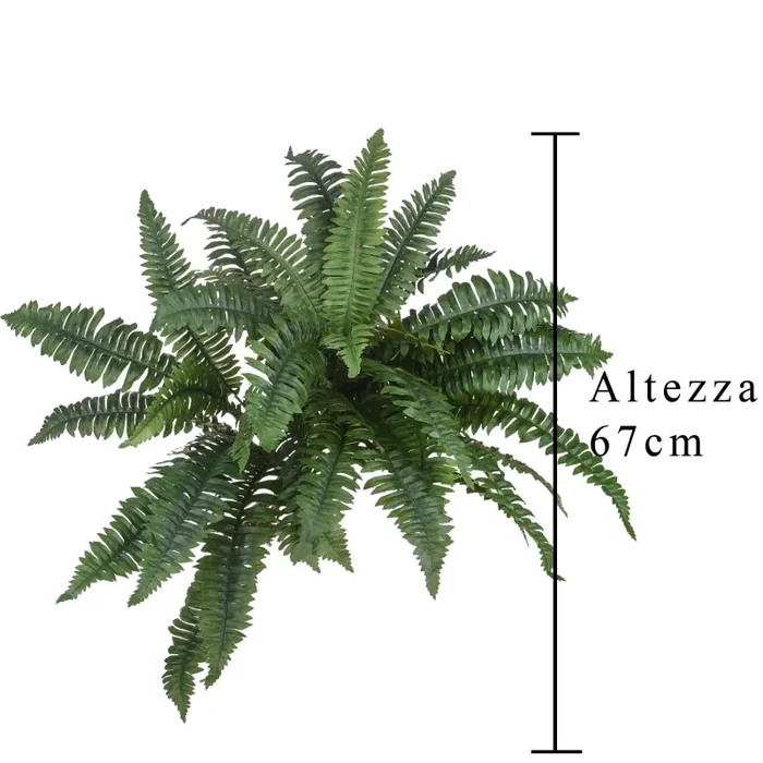 Felce Boston Artificiale Composta da 4 Gruppi e 49 Foglie Altezza 67 cm Verde Saldi - immagine 2