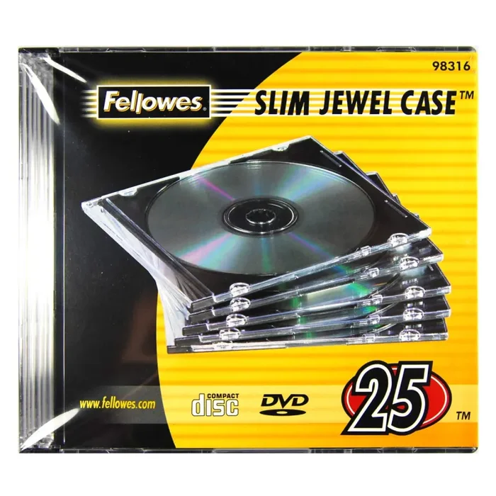 Fellowes 98316 Custodia per CD Base Jewel Case Slim, 25 Pezzi,… - immagine 2