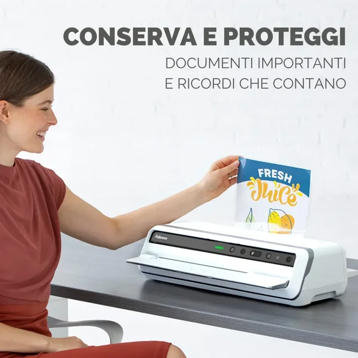 Fellowes Pouches per plastificazione per documenti, formato A4, finitura lucida, confezione da 100 pezzi, 160 micron (2 x 80 micron) Finitura di alta qualità, ideali per foto e avvisi - immagine 2