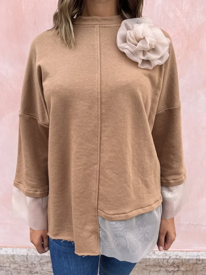 FELPA GARZATA TULLE FINALE In saldo