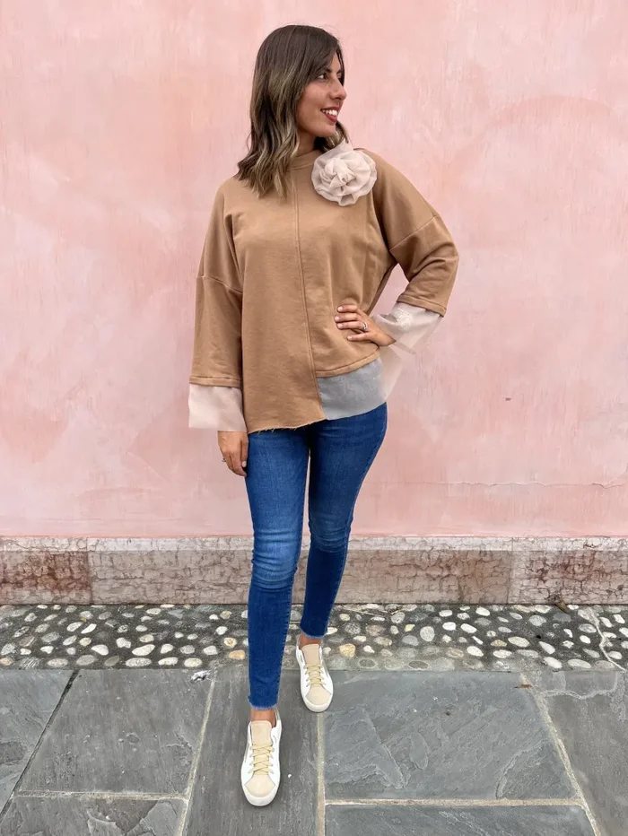 FELPA GARZATA TULLE FINALE In saldo - immagine 2