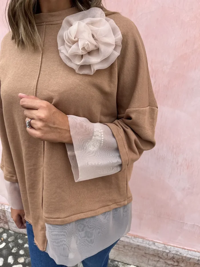 FELPA GARZATA TULLE FINALE In saldo - immagine 3