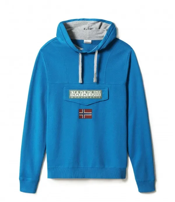 Felpa uomo Napapijri art BURGEE SUM 3 MYKONOS BLUE colore azzurro misura a scelta Fornitura