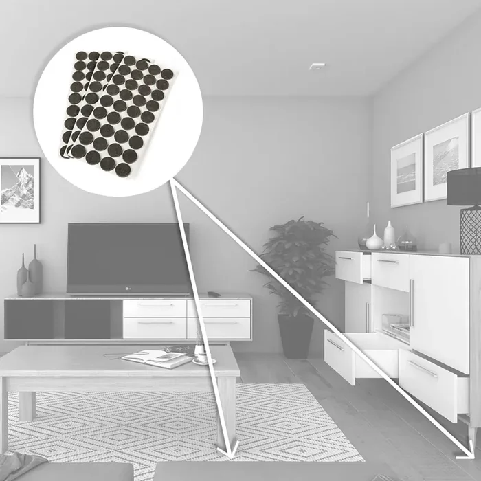 Feltrini Adesivi per Mobile Quadrati 20 x 20 mm 1.500 Pezzi Emuca - immagine 3