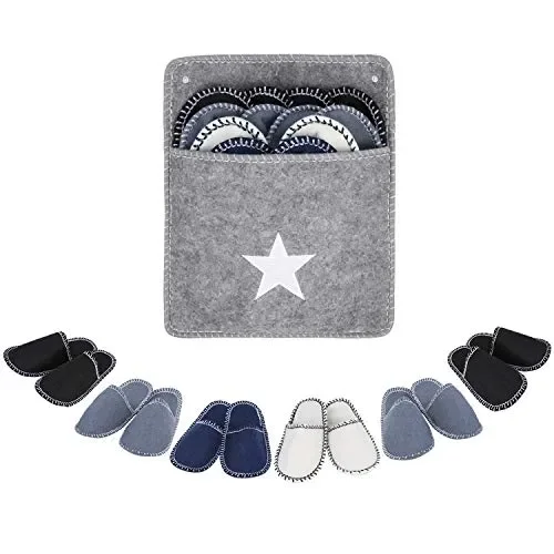 FEMOR Pantofole in Feltro per Gli Ospiti, Tallone Aperto Antiscivolo per… Moda