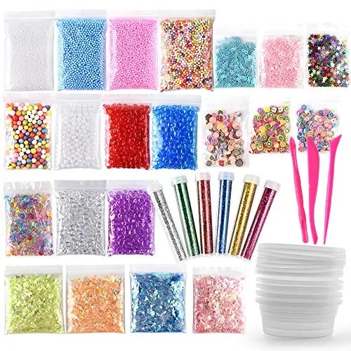 FEPITO 35 pcs Slime Kit per la preparazione fai da te di melma giocattolo,…