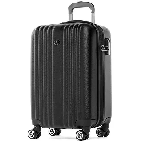 FERGÉ Trolley bagaglio a mano TOLOSA – Valigia rigida CABINA 55 cm, Nero