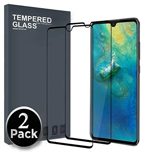 Ferilinso Vetro Temperato per Huawei Mate 20,[2pack] [Copertura Nero-2 pcs
