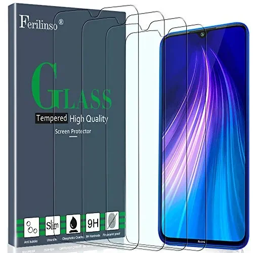 Ferilinso Vetro Temperato per Xiaomi Mi 9 Lite, Redmi Note 8, 4 pcs
